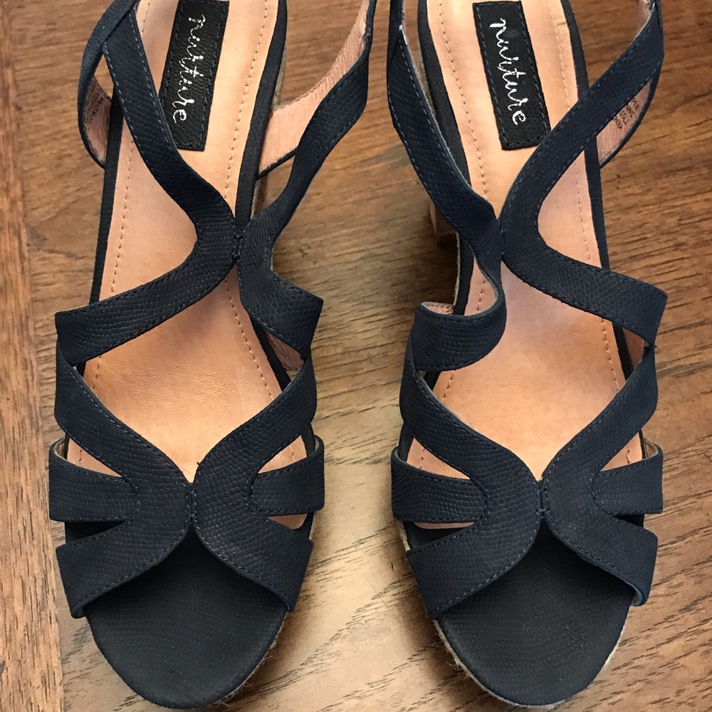 New! Nurture Leather Cork and Braid Trim Platform Sandals